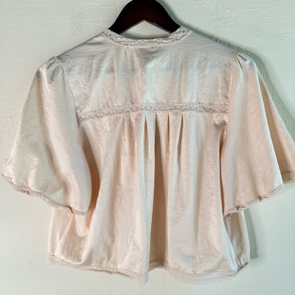 Free People Barabarella Bed Jacket Lace Tie Top Size Small - Picture 7 of 10